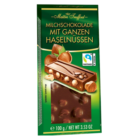 Maître Truffout Milk Chocolate With Whole Hazelnuts Product Image