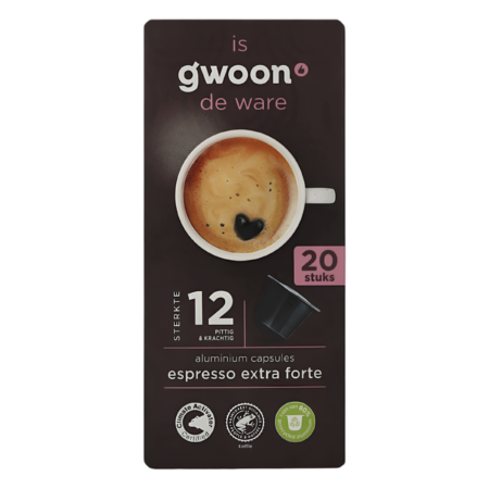 G'woon Koffiecapsules Lungo Extra Forte 12 Product Image