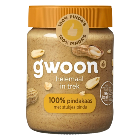 G’woon Pindakaas 100% met Stukjes Pinda Product Image
