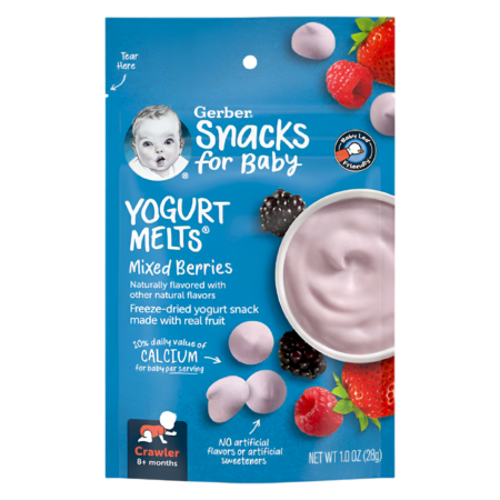 Gerber Yogurt Melts Mixed Berries Freeze-dried Yogurt & Fruit Snacks Product Image