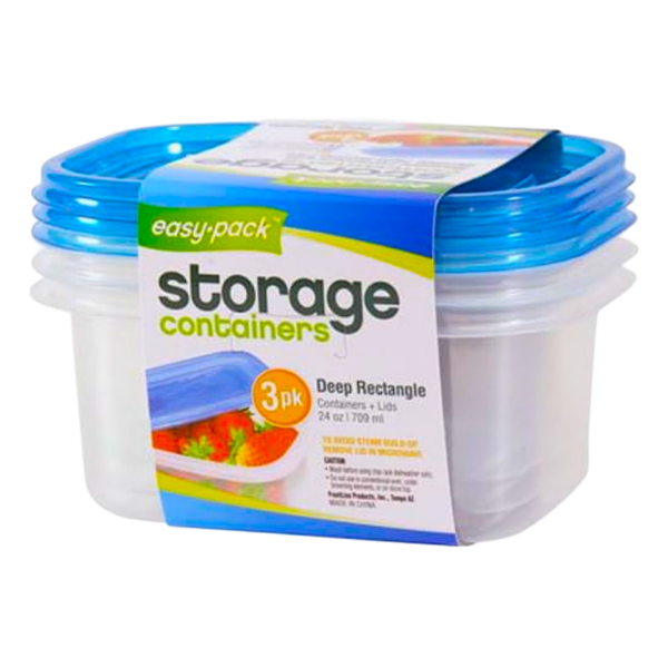 Easy Pack Rectangular Plastic Storage Container