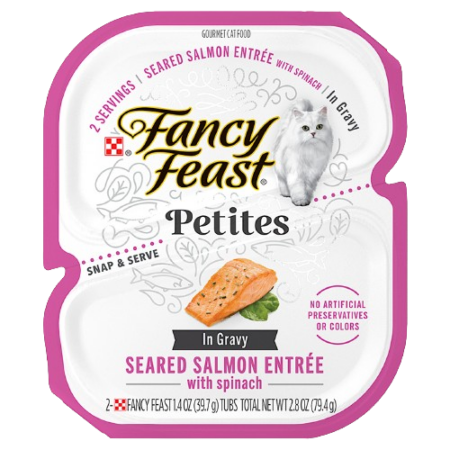 Fancy Feast Cat Food Seared Salmon Entrée with Spinach Product Image