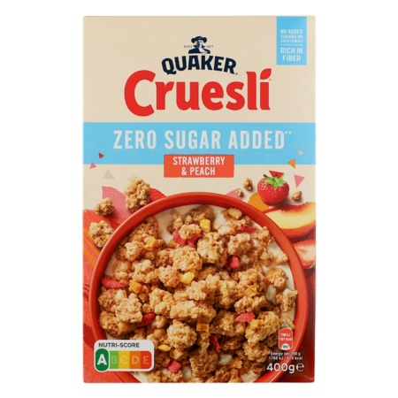Quaker Cruesli Zero Sugar Strawberry & Peach Product Image