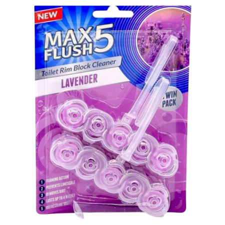 Max Flush 5 Toilet Rim Block Cleaner Lavender Product Image