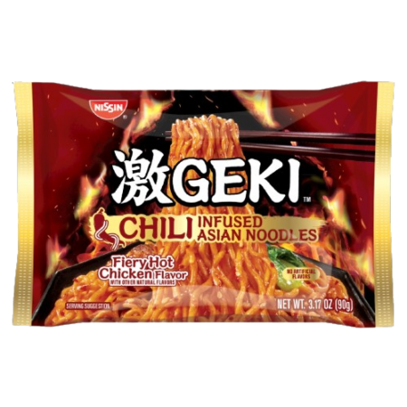 Nissin Geki Asian Noodles Chili Infused Chicken Flavored (THT: 08/17/2024) Product Image