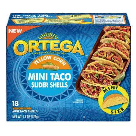 Ortega Mini Taco Slider Shells Yellow Corn Product Image