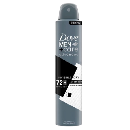 Dove Deodorant Spray Men+Care Advanced Invisible Dry Anti White Marks & Yellow Stains Product Image
