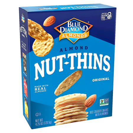 Blue Diamond Almonds Rice Cracker Snacks Nut-thins Original Product Image