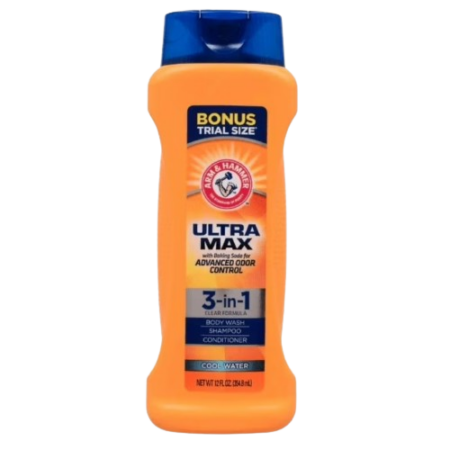 Arm &amp; Hammer Body Wash Shampoo Conditioner Ultra Max 3-in-1 Cool Water Product Image