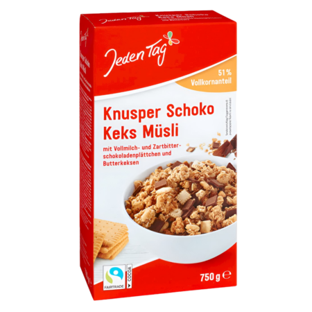 Jeden Tag Muesli Crunchy Chocolate Biscuit Product Image