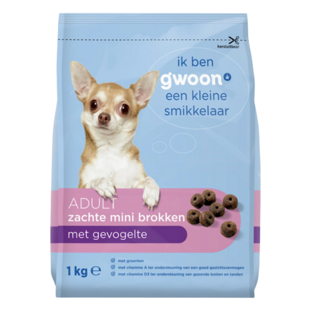 G'woon Dogfood Zachte Mini Brokken Adult Product Image