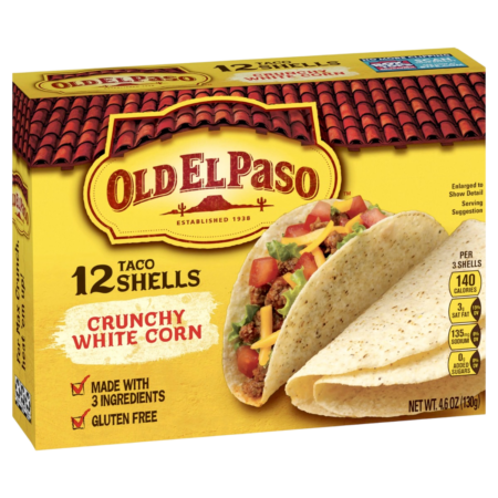 Old El Paso Taco Shells Crunchy White Corn Product Image