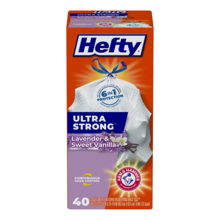 Hefty Kitchen Drawstring Bags Ultra Strong Lavender & Sweet Vanilla Product Image