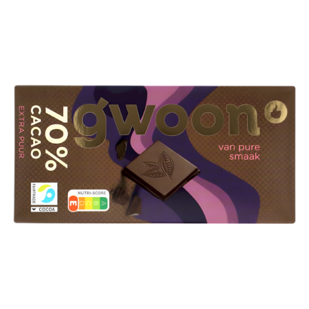 G'woon Chocolade Reep 70% Cacao Extra Puur Product Image