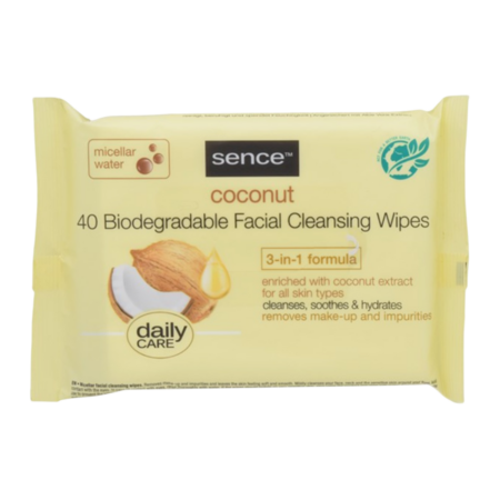 Sence Facial Cleansing Wipes Biodegrable Coconut Product Image