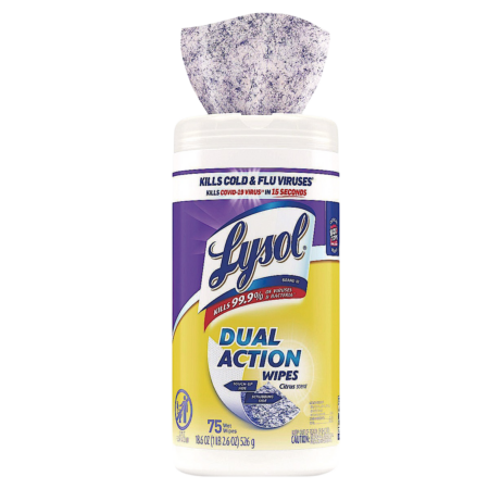 Lysol Wipes Dual Action Citrus Scent Product Image