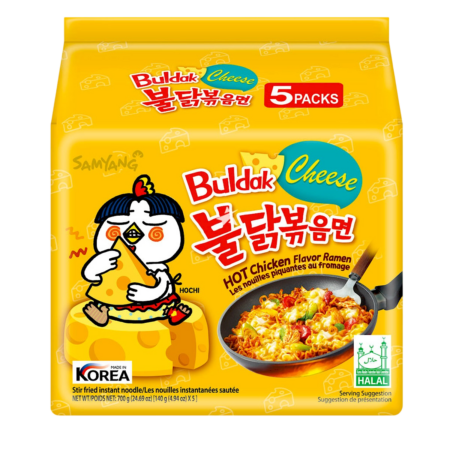 Samyang Buldak Ramen Hot Chicken & Cheese Flavour (5 Pack) Product Image