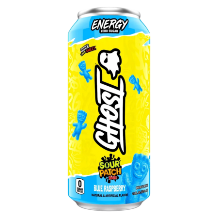 Ghost Energy Drink Sour Patch Kids Blue Raspberry Zero Sugar Product Image