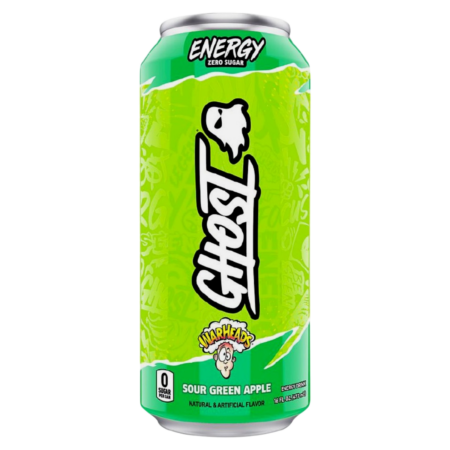 Ghost Energy Drink Warheads Sour Green Apple Zero Sugar Product Image