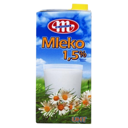 Mlekovita Milk 1,5 % Fat Content Semi-Skimmed Product Image
